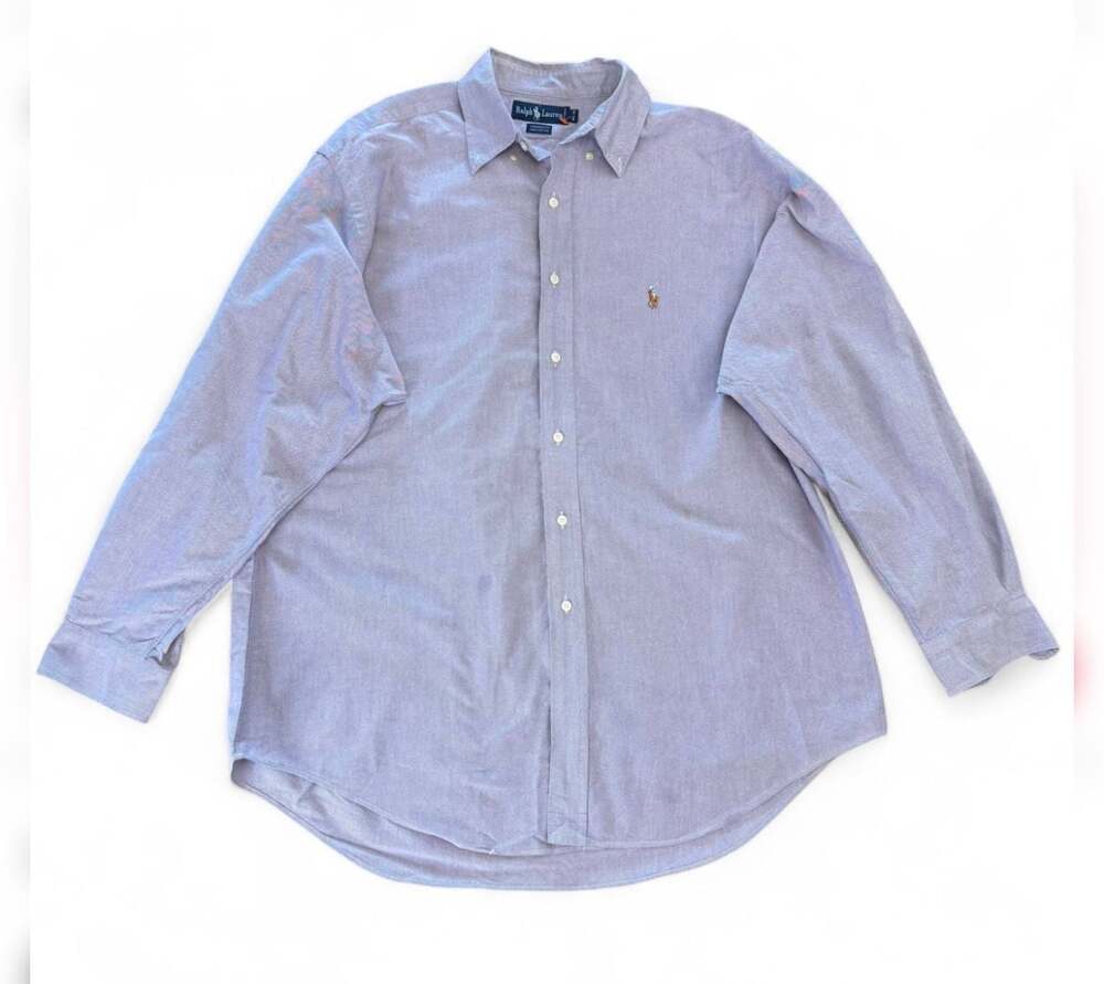 Ralph Lauren Yarmouth Lavender Button Down Dress Shirt Size 16.5 34 - xxl